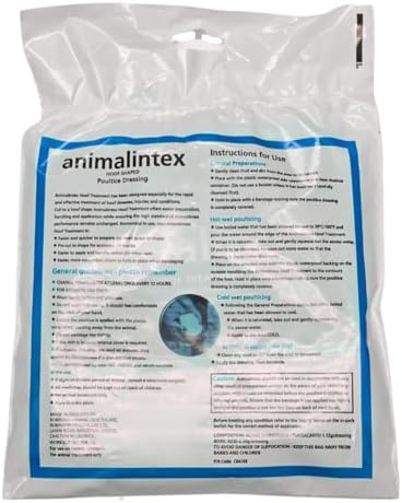 Robinson Animalintex Poultice Pads β Veterinary Wound Dressing for Horses, Hot or Cold Injury Treatment, Pre-Cut Hoof Shape & Rectangular Options | Hoof Shaped (3pk) - 4
