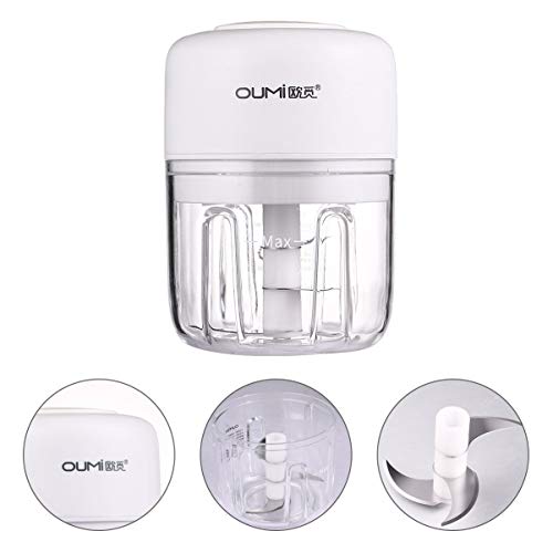 Hemoton Picador de Alho Elétrico 250Ml Picador de Alimentos Picador de Alho Picador Triturador Corta