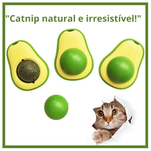 Brinquedo Interativo para Gatos com Catnip em Formato de Abacate - Diversão e Bem-Estar Garantidos