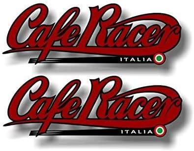 Miniatura 5 de 2Cafe Racer Italia 9" vinilo calcomanías Motor de Triumph Clubman Bares calcomanía pegatinas, Blanco