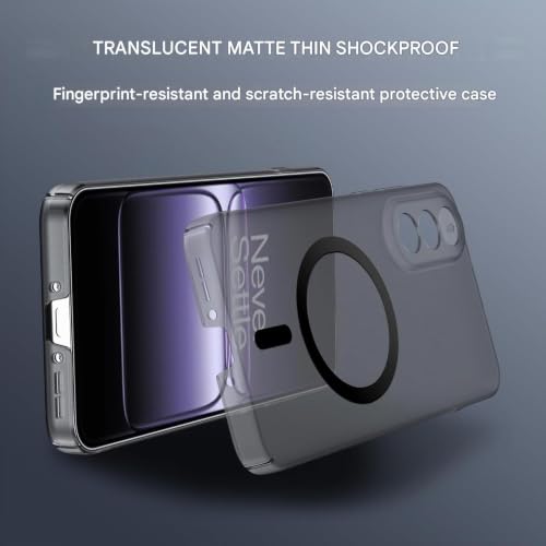 Image of DIZORO Matte Case for Oneplus Nord Ce6 Lite Compatible with MagSafe, Camera Lens Full Protection, Shockproof Translucent Frosted TPU Soft Phone Cover, Anti-Fingerprint (Black)