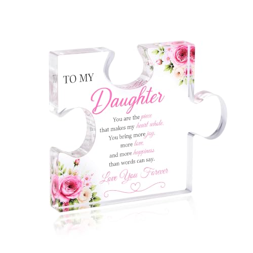 Daughter Gifts from Mom Dad, To My Daughter Acrylic Puzzle Sign
