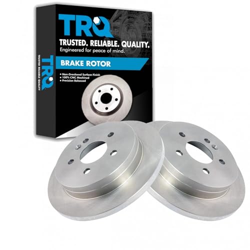 TRQ Rear Brake Rotors Set Solid Compatible with 1998-2003 Mercedes-Benz ML320 2003-2005 ML350 1999 ML430