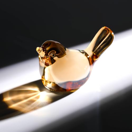 Ornalrist DADUNIAO-XBJIN Crystal Gold Birds Figurines Home Decor, Glass Art Birds Collectible Figurines Paperweights Crystal Decor Gifts thumb #5