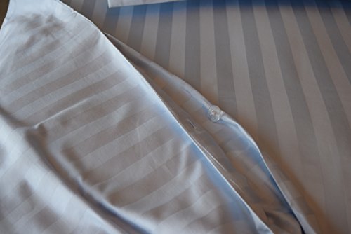 American Pillowcase 100% Egyptian Cotton Luxury Striped 540 Thread Count Duvet Cover - King/California King, Light Blue #TOP5
