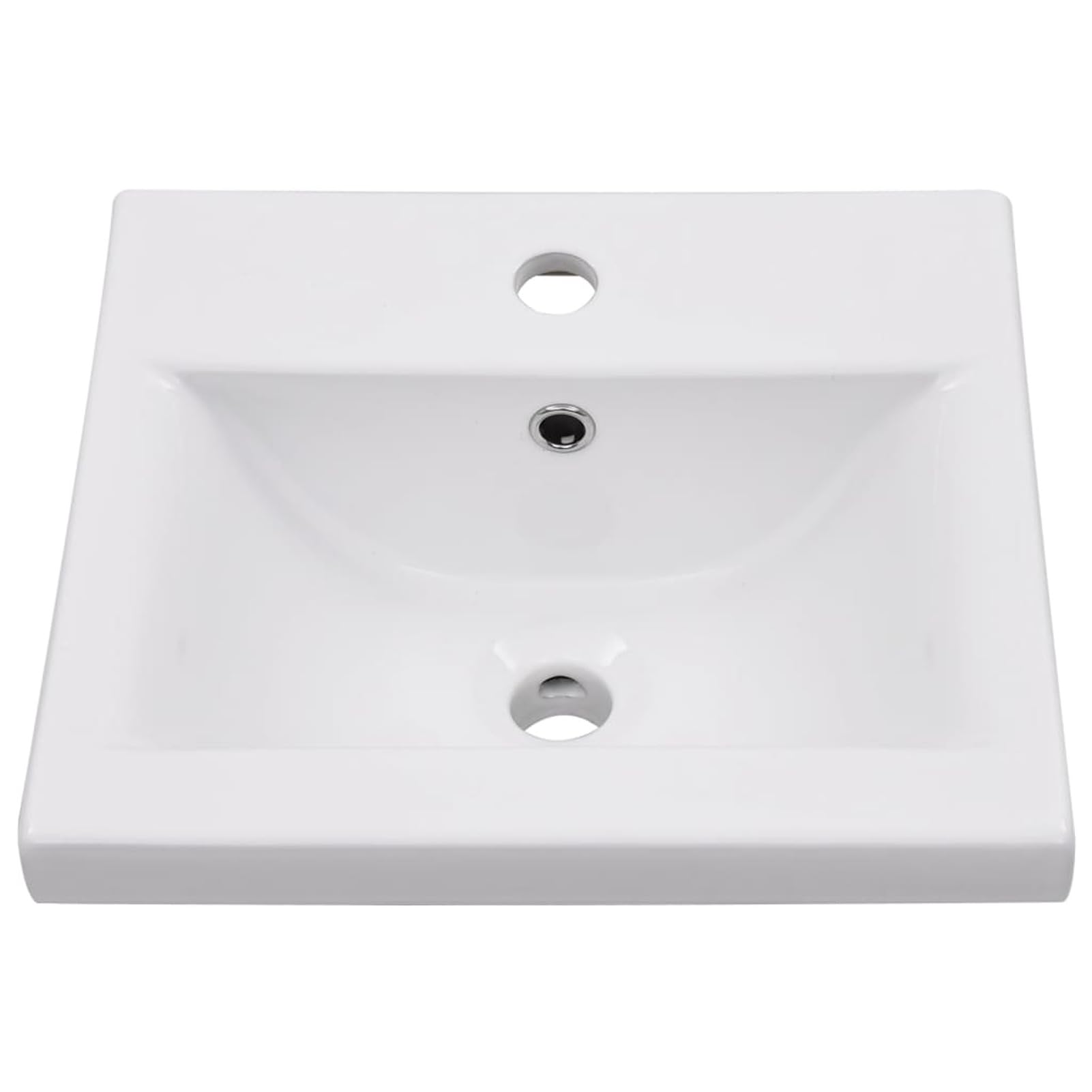 ShGaxin Lavabo encastrado, Lavabo sobre Encimera, Lavabo Baño, Muebles De Baño, Mueble Lavabo, de cerámica Blanco 42x39x18 cm