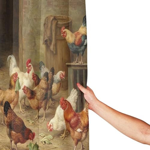 Rideau de bain anti-moisissure imprimé poulet pour douche propre et sèche - 4