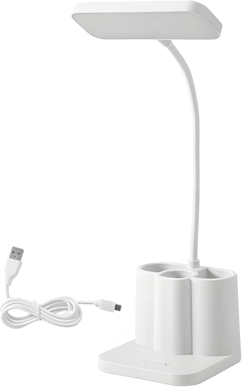 Student Reading Light with Pen Holder, Adjustable Color Temperature, White Led Desk Lamp, Stepless Dimming, U Rechargeable