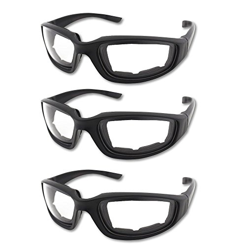 3 Pair Motorcycle Riding Glasses Padding Goggles UV Protection Dustproof Windproof Motorcycle Sunglasses for Outdoor Actives