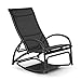 blumfeldt Beverlywood - Chaise Longue, Fauteuil à Bascule, Facile à Nettoyer, Cadre en Aluminium, Design Ergonomique, Comfort Mesh Respirant, 4 Positions, Noir