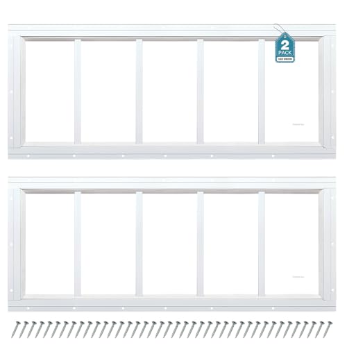 Melkus Shed Window 12"x30" 2 Pack Transom Window Fixed Design with Tempered Glass, Perfect for Shed, Chicken Coop, Barn, Greenhouse, Garage, Playhouse, Storage Room, White