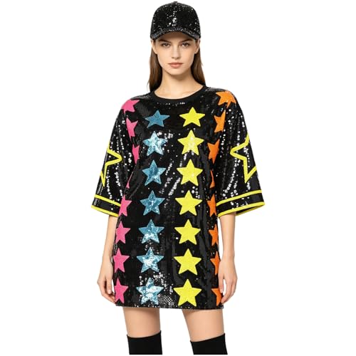 Blusa túnica holgada y ligera con parches de estrellas un top cómodo que no aprieta