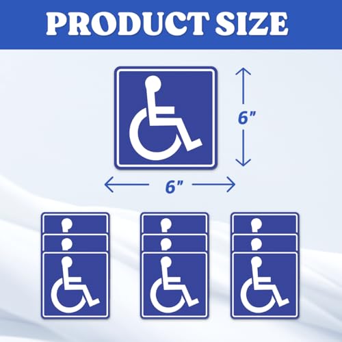 Image of Wheelchair Accessibility Symbol Stickers Vinyl Selfadhesive Decals for Public Signage Indoor Outdoor Use Handicap Access Sign 9Pcs Car Skateboard Motorcycle Bedroom