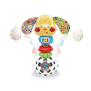 VTech- Toby Perrito Sonajero Electrónico con Luz Y Voz, Dibujos Animados, Multicolor, Talla Única (3480-184722), de 3 meses a 2 años.