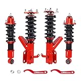 maXpeedingrods Coilovers for Honda Civic 2001-2005 DX/EX/GX/HX/LX/Si, Height Adjustable Coilovers Suspension Kit, Preset Damping Shock Absorber Struts, Lowering Kit Red