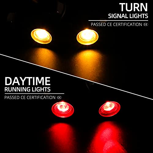 Keepdsgn Motorcycle Turn Signals Mini Bullet Indicator Brake Light Black Universal 8Mm Blinker Lamp For Steet Bike Cruiser Dirt Bike Cafe Racer Bobber - White #TOP2