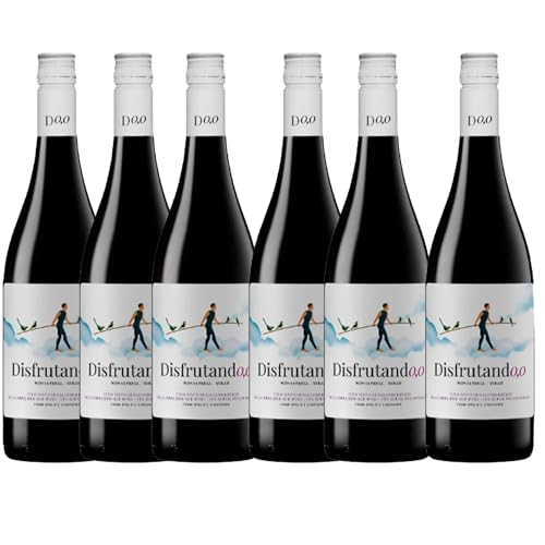 Disfrutando 0,0 Garnacha | Vino Tinto Sin Alcohol con Sabor Intenso y Elegante para Disfrutar en Cualquier Ocasión - Pack de 6 Botellas 75cl
