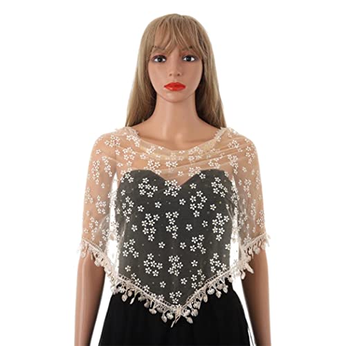 Floral Church Veils Lace Wedding Scarf Chapel Tassel Mass Tulle Head Covering Bridal Mantilla Veil for Women4