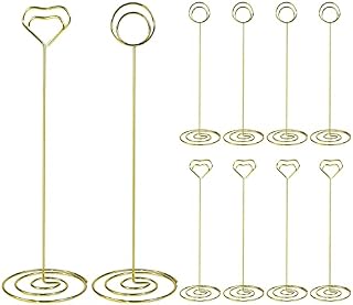 Table Card Holder,10 Pack Place Card Holder,Tabletop Menu Holder Harp-Clip Number Holder Recipe Holder Reserved Card Holder,for Restaurants, Weddings,Banquets (Gold)