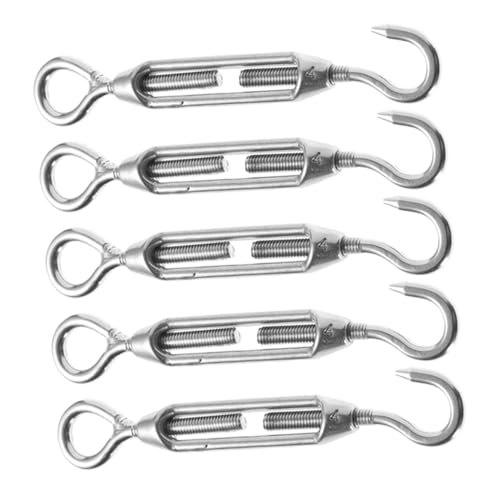 5 piezas de tensores de acero inoxidable para cables, uso pesado para instalación de sombra, cercas y carpas miniatura 1