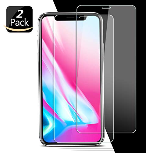 JACNITAD iPhone X Screen Protector Tempered Glass [Case Friendly] 2 Pack for Apple iPhone X / 10 (2017) - Clear