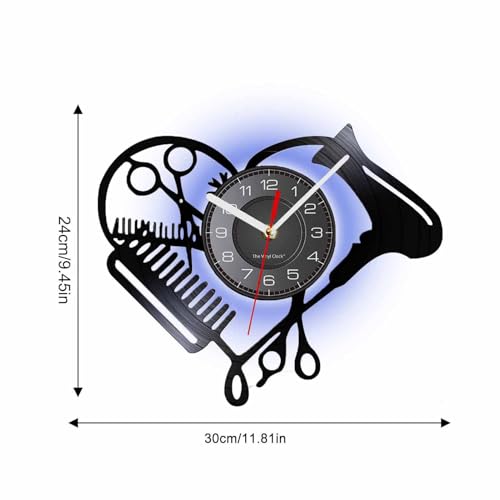 Horloge murale silencieuse pour studio de coiffure éliminant les bruits de tic-tac