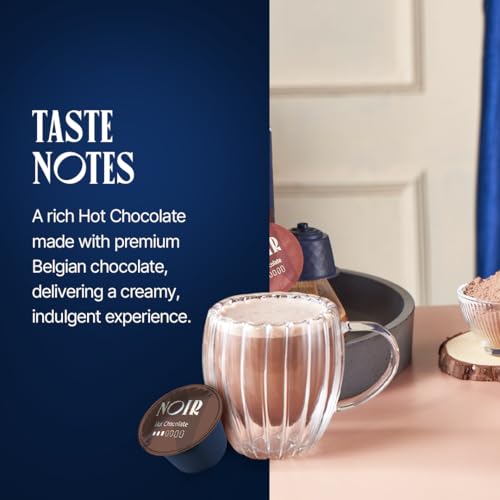 Image of Noir's Hot Chocolate Pods | Rich Belgian Chocolate Flavor With Creamy Texture | Dolce Gusto Compatible Pods | Pack of 10 Pods