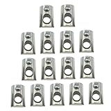 IMUSINICE 100pcs Carbon Steel T-Slot Nuts with Roll-in Spring, Nickel-Plated Elastic Metal Nuts for Aluminum Profile Extrusion, Compatible with European Standard 20-m5, Industrial Fasteners