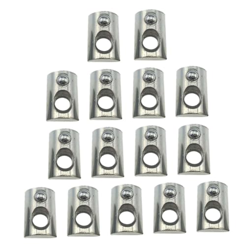 IMUSINICE 100pcs Carbon Steel T-Slot Nuts with Roll-in Spring, Nickel-Plated Elastic Metal Nuts for Aluminum Profile Extrusion, Compatible with European Standard 20-m5, Industrial Fasteners