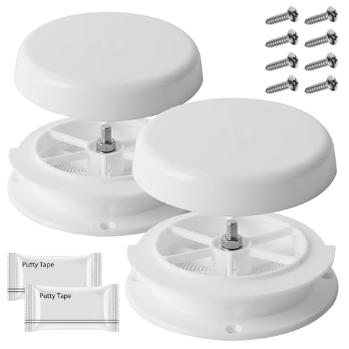 Aussio 2-Pack Mushroom Style RV Roof Vent Cap with Putty