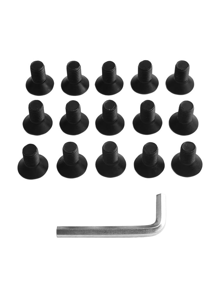 Set di viti per tagliaerba, 15 pezzi, con chiave, viti di fissaggio per tagliaerba e decespugliatore, uso universale per una cura efficiente del prato, facile montaggio, nero