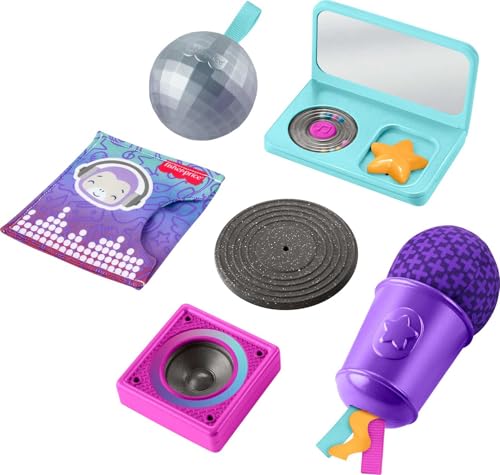 Image of Fisher-Price Baby Toys Mini Me Moments DJ Set, 6-Piece Newborn Sensory Activities for Developmental Play Infants Ages 3+ Months