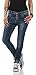 Produktbild 10118 fashion4young Knackige Damen Jeans Röhrenjeans Hose Boyfriend Style Damenjeans Streetstyle, Blau, L