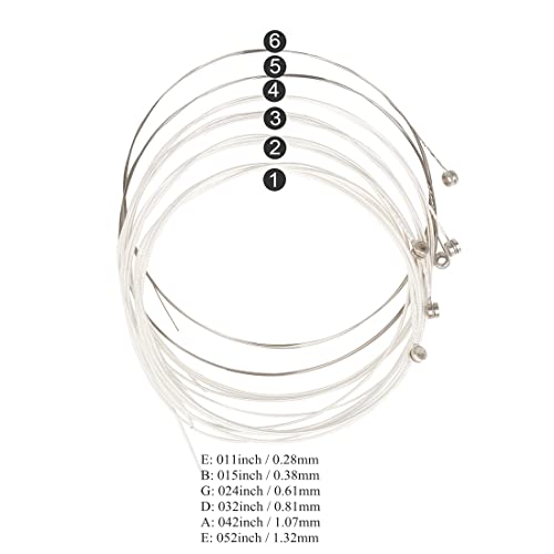 MuzcYM Lot de 6 cordes de guitare acoustique Flok 011-052 pouces en acier à haute teneur en carbone plaqué argent - Les Beatles, Paul McCartney, John Lennon, RIngo Starr, George Harrison MuzcYM Lot de 6 cordes de guitare acoustique Flok 011-052 pouces en acier à haute teneur en carbone plaqué argent – Image 5
