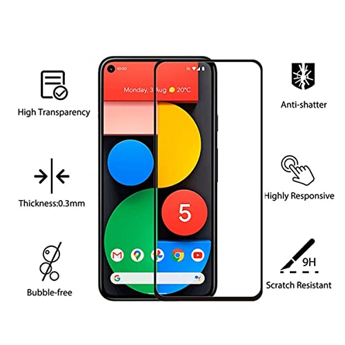 Image of HD Tempered Glass Screen Protector Compatible For Google Pixel 5 With Edge To Edge Coverage And Easy Installation Kit
