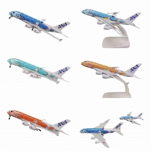 Image of Airplane Model 18 CM Blue Aircraft Japan ANA Airlines A380 Plane Metal Diecast Aircraft Model Toy Plane
