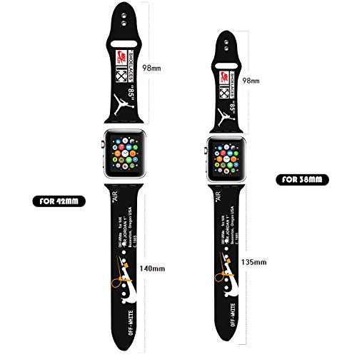Watch Band Compatible with Apple Watch,Apple Watch Bands for Men All Series 38mm 40mm 42mm 44mm Design Hypebeast Graphics Strap (black, 42mm)
