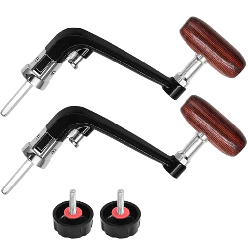 vibedor 2PCS Fishing Handles Spinning Reel Knob Replacement, Wood Handle Reel Grips Spinning Handle Replacement for Fishing Reel 5000-7000 Series