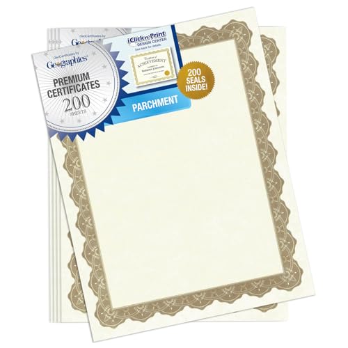Geographics Optima Gold Blank Award Certificate Paper with Gold Foil
