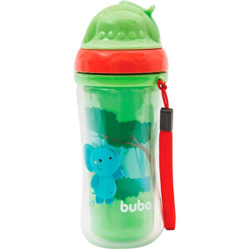 Copo Parede Dupla Com Canudo - Animal Fun, Buba, Colorido