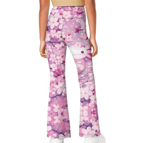 Girls Flare Legging High Waisted Dance Bell Bottoms Athletic Leggings for 5-14 Years4