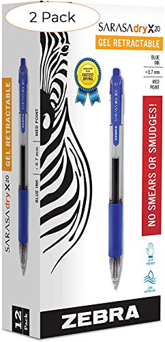 Plumas gel retráctiles Zebra Sarasa punta 0.7 mm azul pack 24 miniatura 1