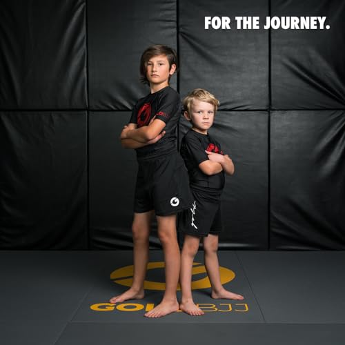 Gold BJJ Short infantil de Jiu Jitsu - Short de luta juvenil leve para artes marciais, luta livre, b