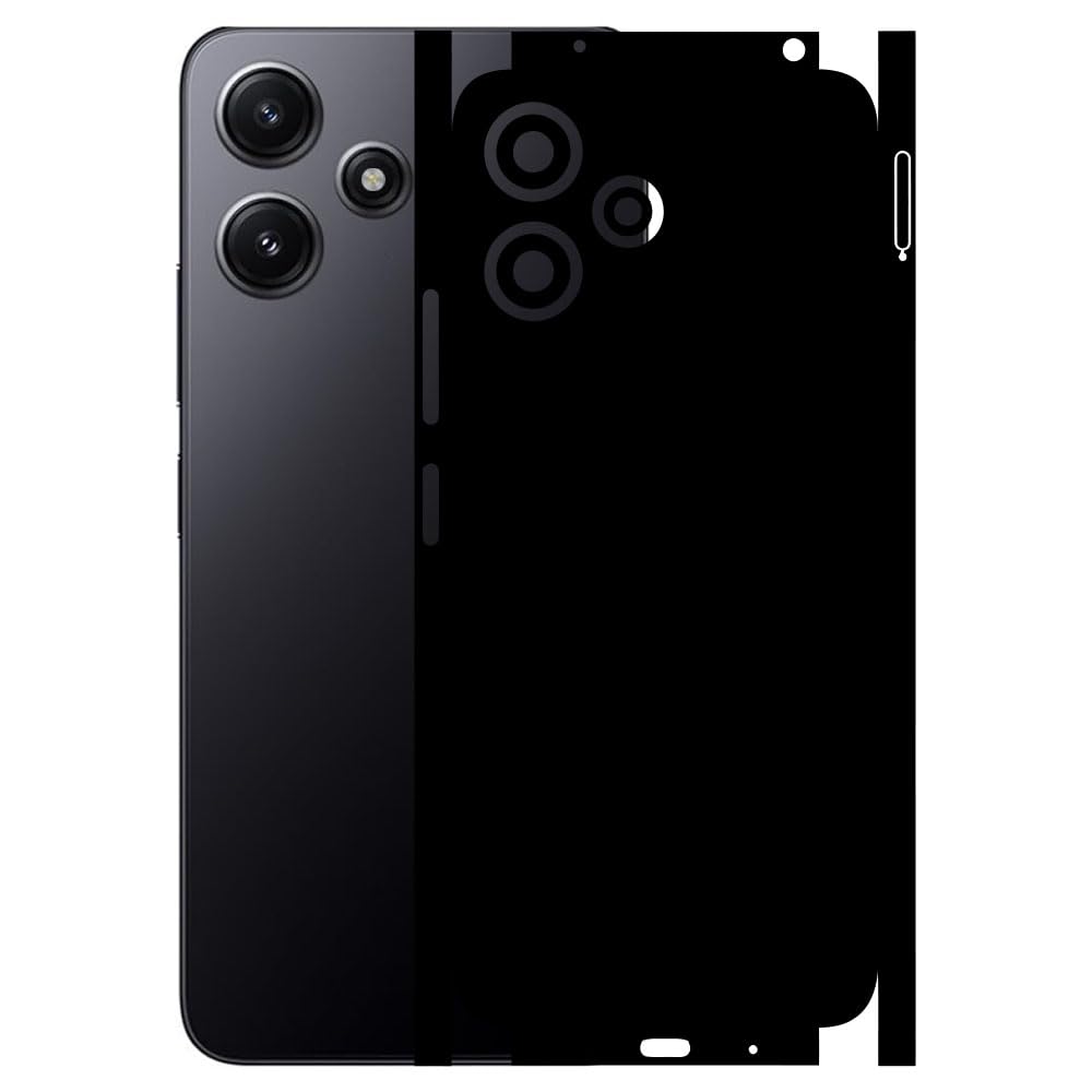 AtOdds - Poco M6 PRO (5G) - Mobile Back Skin Sticker - Lamination - Rear Screen Guard Protector Film Wrap (Coverage - Back+Camera+Sides) (Design - Matte Black)-image-37