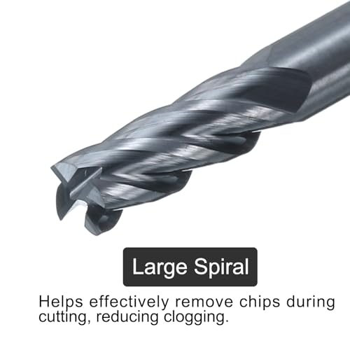 Image of uxcell 5pcs Carbide Square End Mills, 1 /8 inch Dia AlTiN BN Coated 4 Flutes Milling Bit Cutter, for Hardened Steel Cast Iron Alloy Metal, 1 /8 inch Shank 3 /8 inch Cut Length 1-1 /2 inch Long HRC50