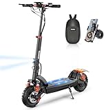 iScooter ix6 Patinete Electrico Adultos con 1000W Potente Motor, Autonomía 50-60km, 17.5AH Batería, Antirrobo Scooter Eléctrico Adulto Plegable, Patinete Eléctrico Todoterreno con Bolsa, Carga 150kg