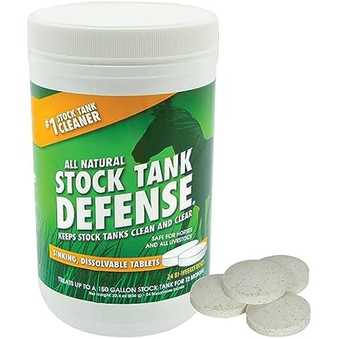 Airmax Stock Tank Defense, Livestock Water Trough Cleaner, Clean Drinking Tanks for Horse, Cattle, Goat & Chicken, Safe & Easy-to-Use Cleaning Tablet Treatment for Farming & Agricultural Use, 24 Tabs Cover