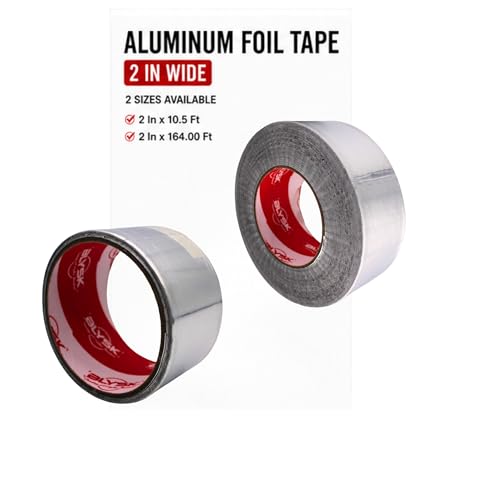 Image of Aluminum Repair Tape (2 inch x 10.5') | HVAC Sealing, Duct Repair, Heat Resist, Insulation, Metal Repair, Strong Hold, Easy Tear, Weather Res, Multi Use, Shop Ready