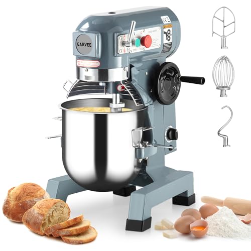 15 QT Commercial Stand Mixer 600W with 3 Speeds Adjustable, Electric Food Mixer with Stainless Steel Bowl Dough Hook and Beater, Commercial Food Mixer