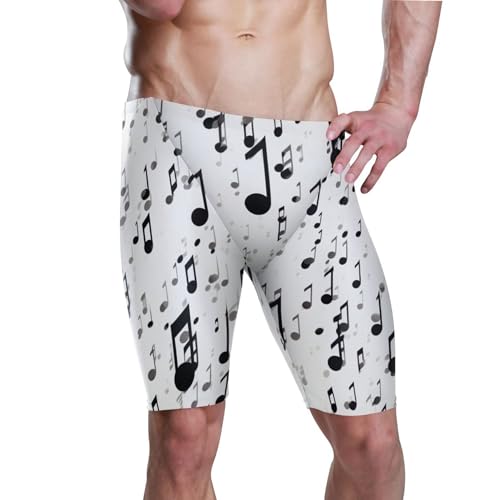 Music Note Men's Swim Jammers Racing & Training Swimsuit Fast, Flexible,Comfortable XXXL B0402133